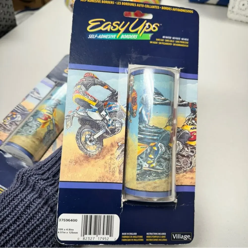 Vintage Motor Cross Easy Ups Wallpaper Border Set Of Two Room Decor Man Cave